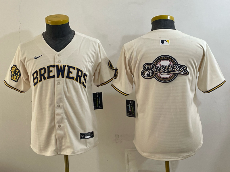Youth 2026 Milwaukee Brewers blank cream Game Nike MLB Jersey 0915004
